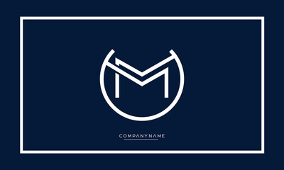 Alphabet letters MU or UM abstract logo monogram
