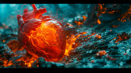 a heart on splintered lava. Generative AI
