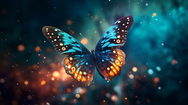 Fototapeta Draw a picture of a butterfly for me beautiful image Ai generated art