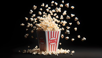 explosion of popcorn in a bucket, generative ai
