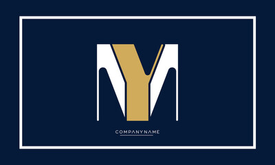 MY or YM Alphabet letters abstract logo monogram