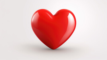 Red heart shaped object on white background. Perfect for Valentine's Day or love-themed projects.