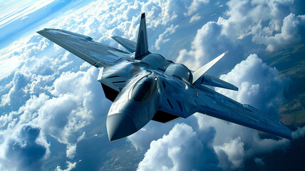 Coyote FX Sixth Generation Fighter , in the sky. Generative AI - obrazy, fototapety, plakaty