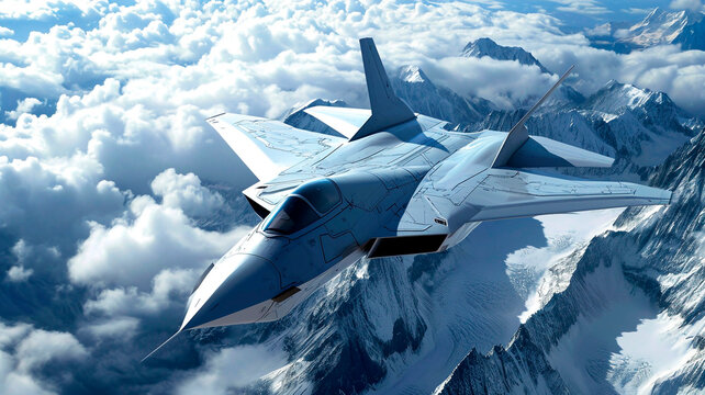 Coyote FX Sixth Generation Fighter , in the sky. Generative AI