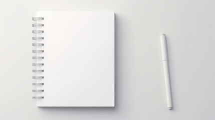 Notepad with pen placed on top of it. Suitable for office and education related projects.