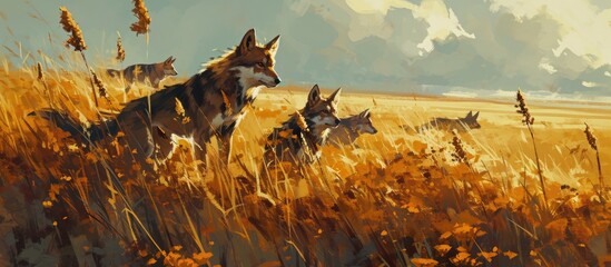 Field hunting by the Canidae family