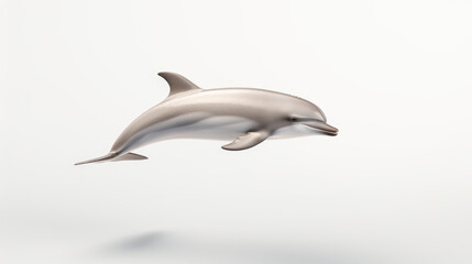 Dolphin captured mid-air while jumping. Perfect for aquatic and marine-themed projects.