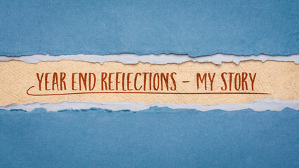 year end reflections - my story, paper web banner, personal experience review