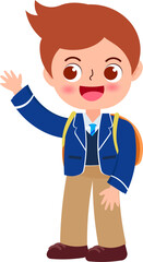 cartoon children back to school