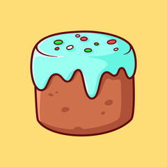 Vector cute Easter cake  illustration cartoon doodle flat colorful line art vector design isolated object icon