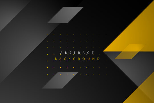 Abstract Geometric modern with Black and yellow arrow metallic color background for template, poster, flyer design. Vector illustration