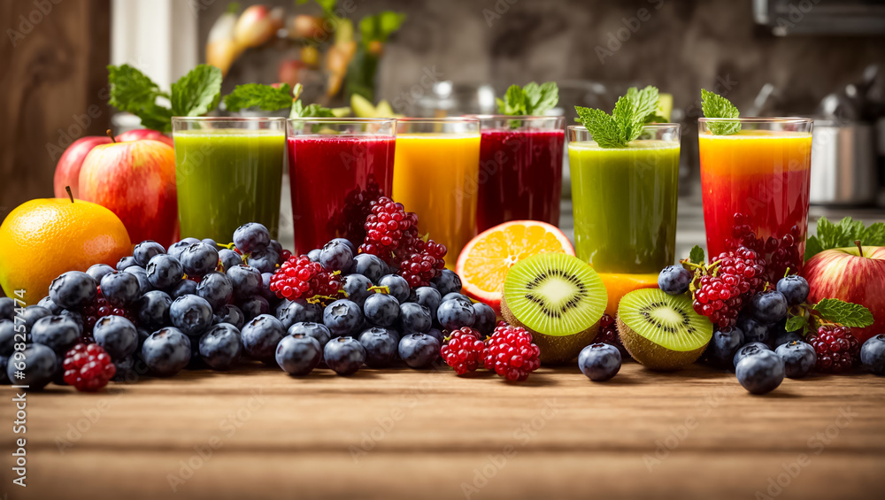 Canvas Prints smoothie juice from various fruits and berries - Canvas Prints