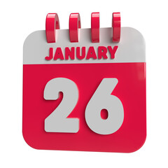 26th January 3D Calendar
