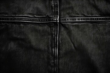 Black denim clothing texture background, textile of pants fashion. create using generative AI tool - obrazy, fototapety, plakaty