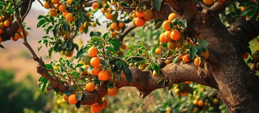 African marula tree produces fruits collectively.