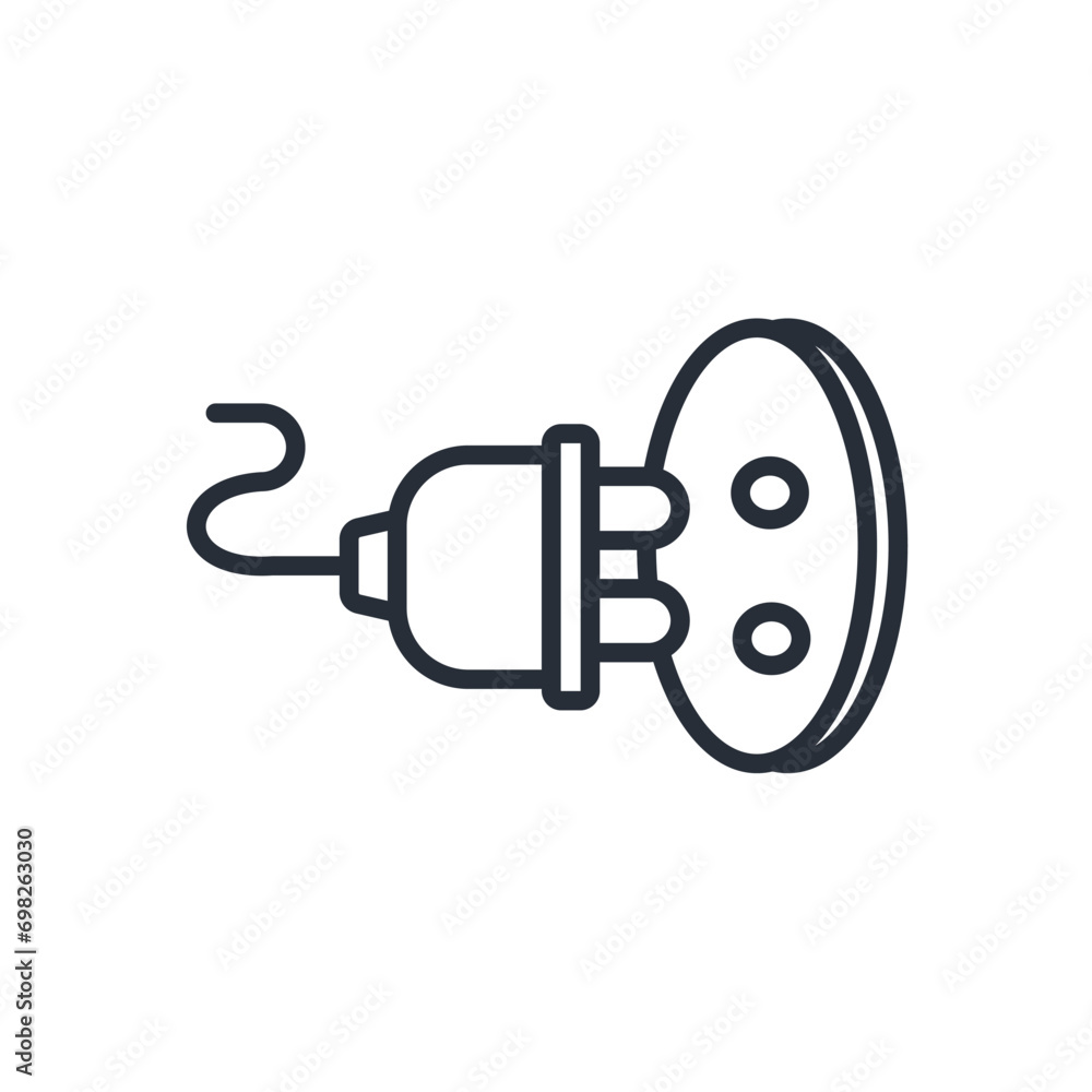 Poster plug in icon. vector.editable stroke.linear style sign for use web design,logo.symbol illustration.