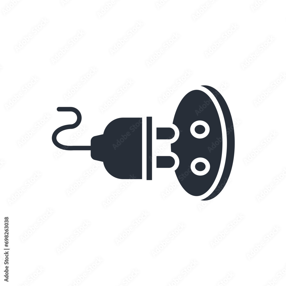 Poster plug in icon. vector.editable stroke.linear style sign for use web design,logo.symbol illustration.