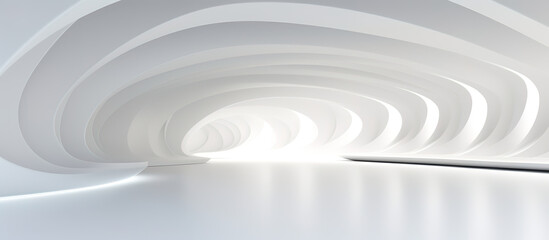 Fototapeta na wymiar 3D geometric abstract wave futuristic light white background. 3d tunnel background. Halway background. alleyway background. 