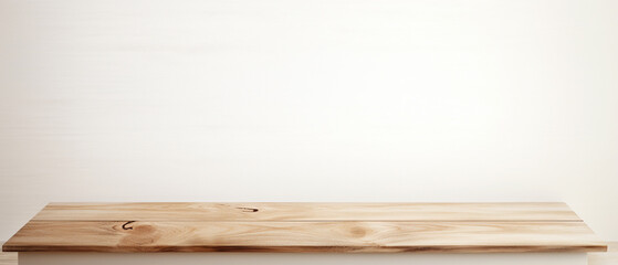 empty wooden podium for product presentation on white background with copy space