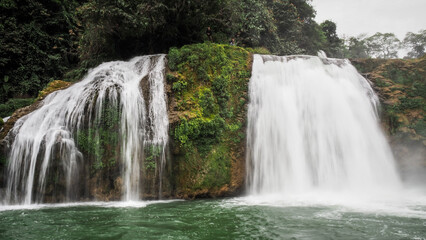 Fototapeta na wymiar The view of Ban Gioc Waterfall in Southern Vietnam