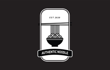 noodle, pasta, spaghetti icon badge logo illustration