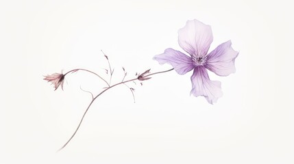 Obraz premium a close up of a flower on a white background with a blurry image of a flower in the background.