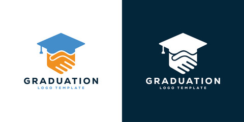 Creative Graduation Education Logo. College, Smart, Partnership, Student, Academy Logo Design Template. - obrazy, fototapety, plakaty