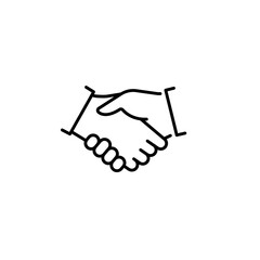 business, contract, partnership, agreement, hand, shake, mediator icon for web app simple line design