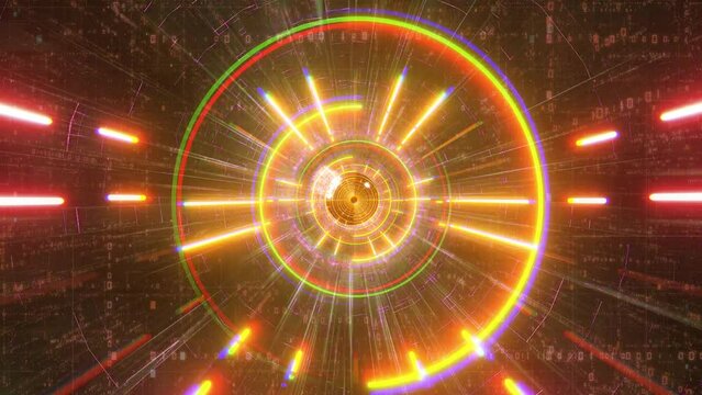 Infinite Trippy Tunnel Neon Lights Seamless Loop VJ