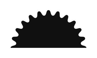 Wavy Edge Semicircle Shape Silhouette Icon