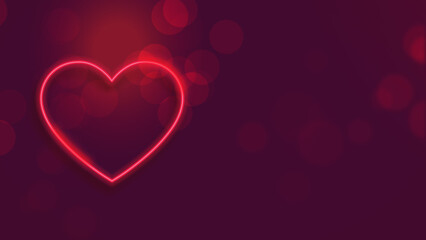 Glow line pink purple Heart on the empty background Neon Heart illustration stock photo
