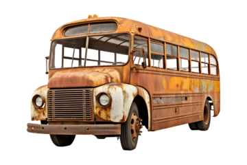 OLD BUS (PNG Cutout) isolated on transparent background