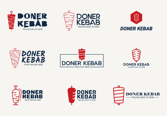 Shawarma logo for restaurants and markets. Doner kebab logo template. Premium Quality Emblems, Logo Template. Vector Illustration.