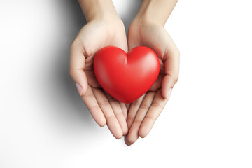 hand holding heart isolated