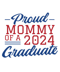Proud Mommy of a Graduate 2024 t-shirt - obrazy, fototapety, plakaty