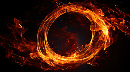 A background resembling fiery rings, creating a feeling of warm and comfort - obrazy, fototapety, plakaty