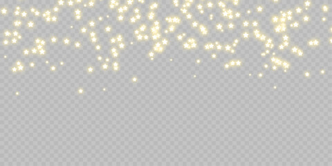 Realistic golden star dust light effect isolated on transparency grid layer. Stock royalty free vector illustration	 - obrazy, fototapety, plakaty
