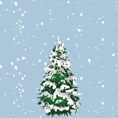 Winter Background with snowflaking