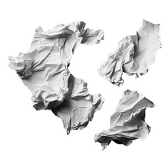 Torn and crumpled paper isolated on transparent background. AI generated. PNG