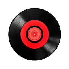 Vinyl record isolated on transparent background. AI generated. PNG