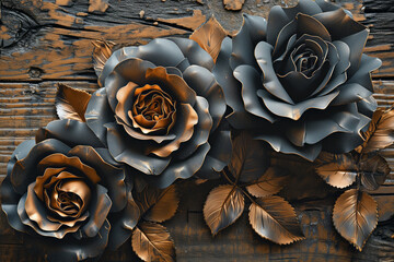 Roses forged from metal. Handcrafted