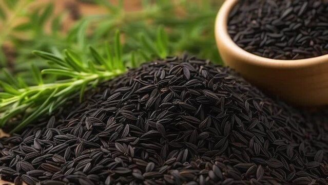 A small piece of nature - black cumin seeds.