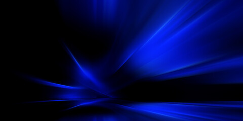 Fototapeta premium Modern abstract blue high-speed light effect. Technology futuristic dynamic motion. Movement pattern for banner, poster, template design