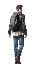 Naklejka premium Person Walking With Determination - Active and Energetic. Isolated on a Transparent Background. Cutout PNG.