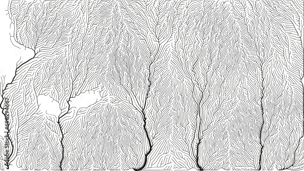 Poster growth pattern. generative branching structure. organic net of vessels texture.