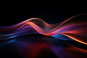 Abstract colorful waves on a dark background