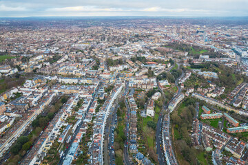 beautiful aerial view of the downtown area of Bristol, UK