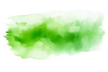 Green Watercolor Brush Stroke on White Background - obrazy, fototapety, plakaty