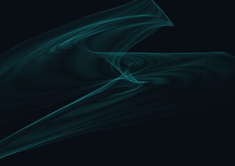 青緑色ラインの抽象的な背景　黒い背景
