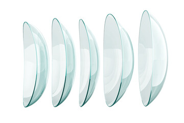 Contact Lenses, side view. 3D rendering isolated on transparent background